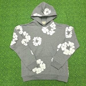Denim Tears Hoodie in Grey with White Florals Unisex
